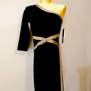 BLACK WITH GOLD XOXO DRESS